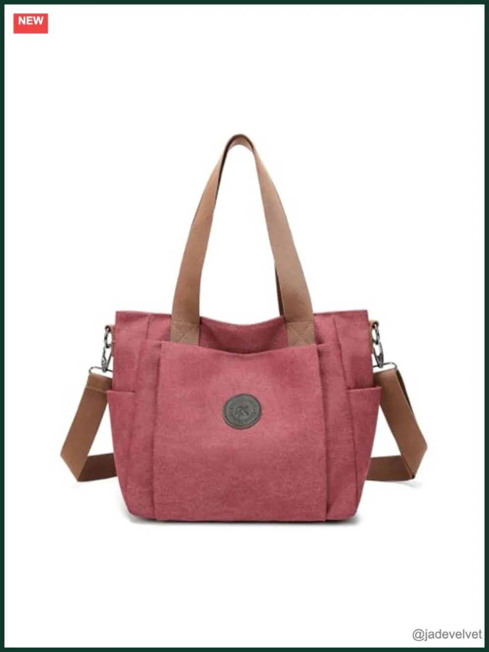 Vintage Washed Canvas Tote Bag Crossbody Shoulder Travel Work Purse